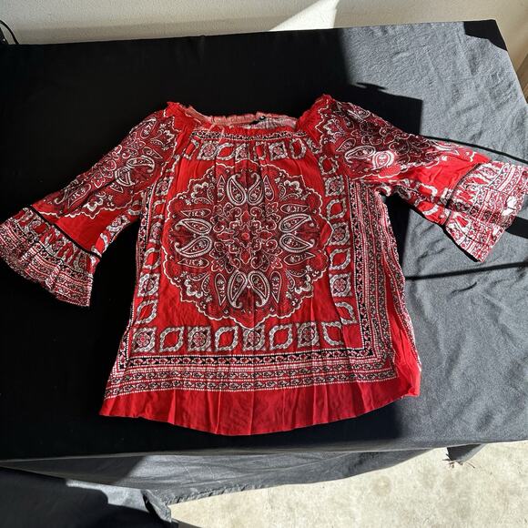 Unique Spectrum Tank Top Bandanna Pattern Red Size Medium - Picture 1 of 8